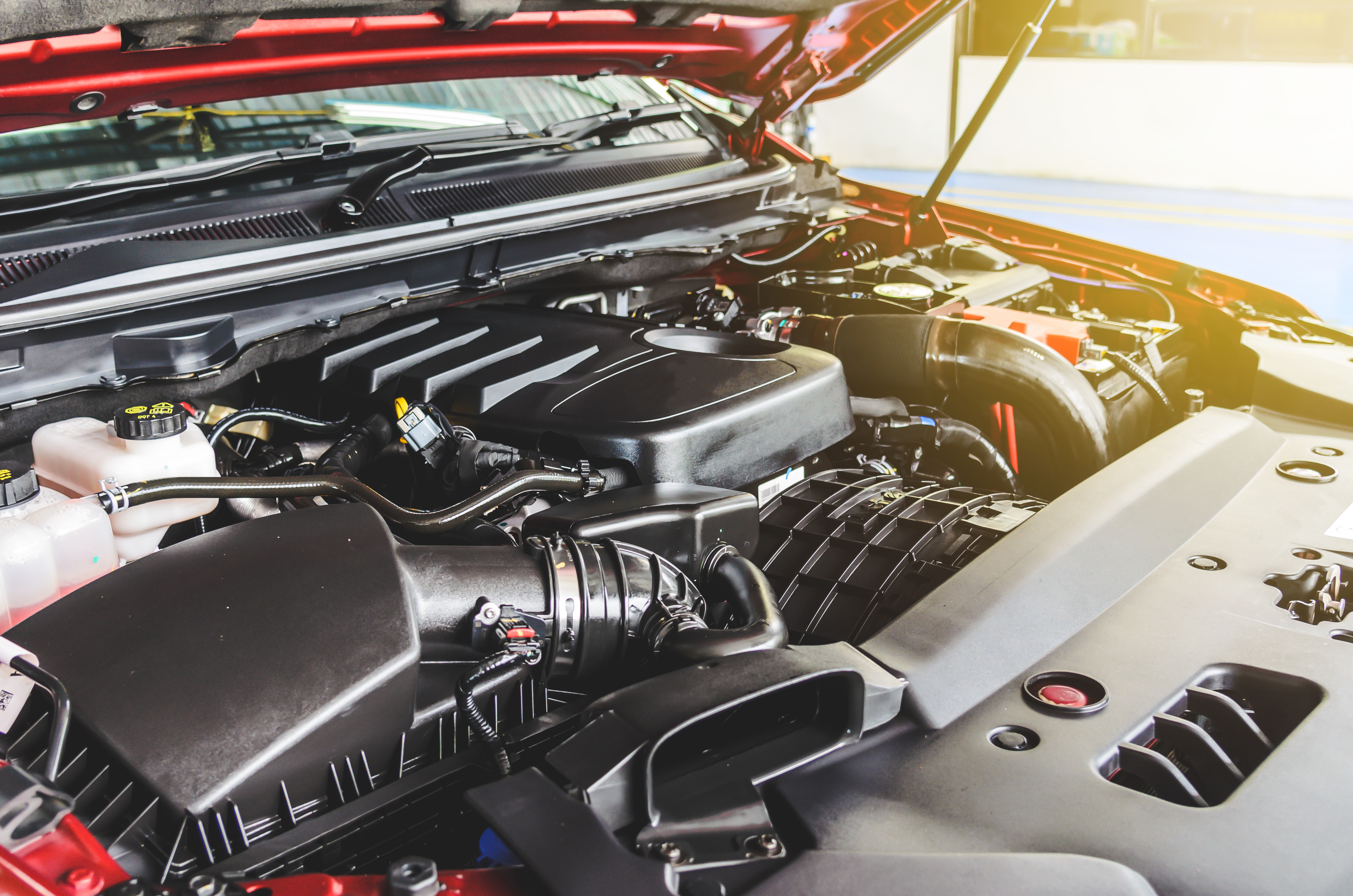 Car engine compartment